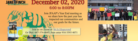 JFAAP year end 2020 poster December 2nd 6pm - 8pm